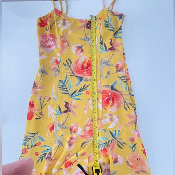 Lulu’s Yellow Floral Print High Low Asymmetrical Maxi Dress - Picture 10 of 12
